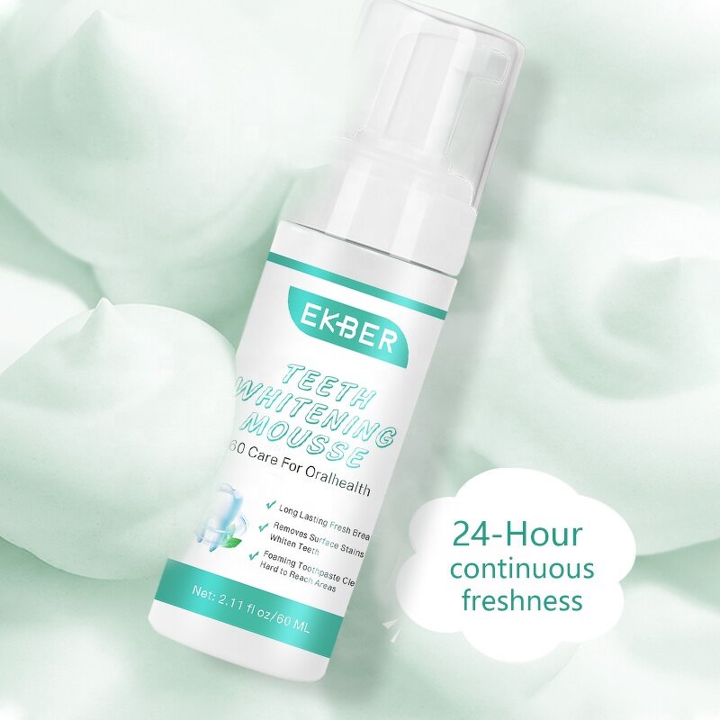 Teeth Whitening Mousse - Manufacturer - Custom Logo EKBER Natural Remove Tooth Stains Oral Care Mousse Wholesale
