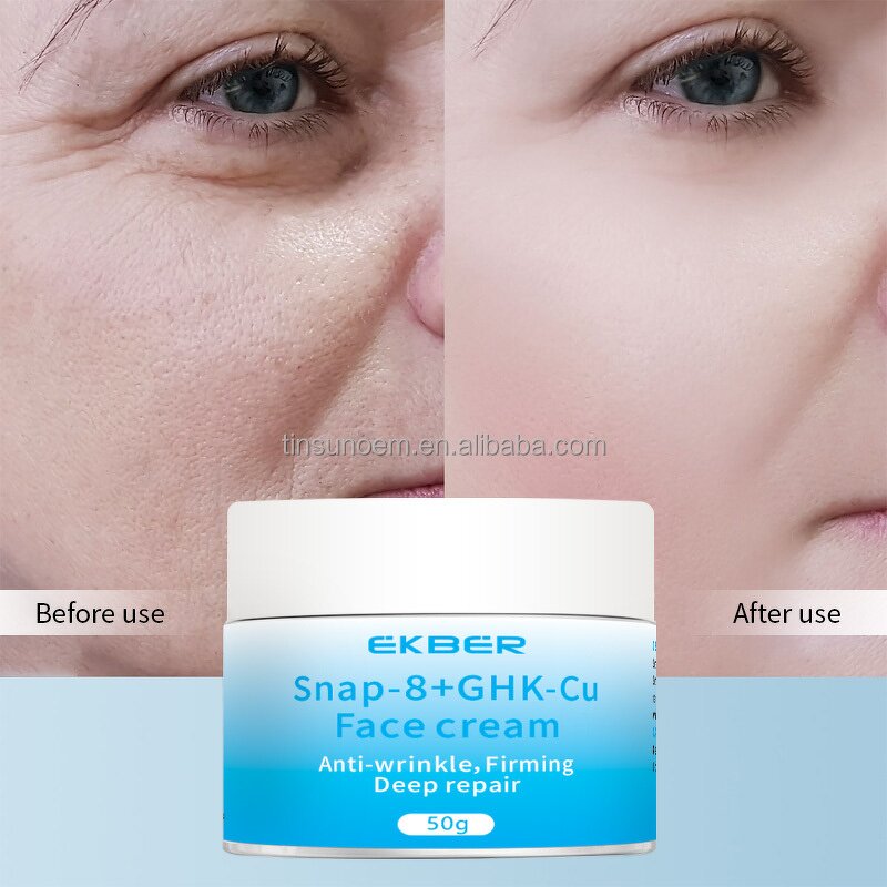 Blue Copper Peptide Face Cream - Manufacturer - EKBER Custom Logo GHK-Cu Snap-8 Anti-Wrinkle Repair Brightening