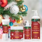 Christmas Bath Gift Set - Factory - Wholesale 4 Pieces Handcream Scrub Body Lotion Organic Body Care Set