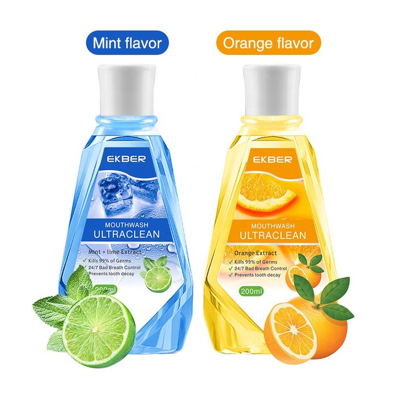 Peach Green Tea Mouthwash - Manufacturer - Custom Logo Private Label Prevents Tooth Decay Powerful Cleaning Mouthwash
