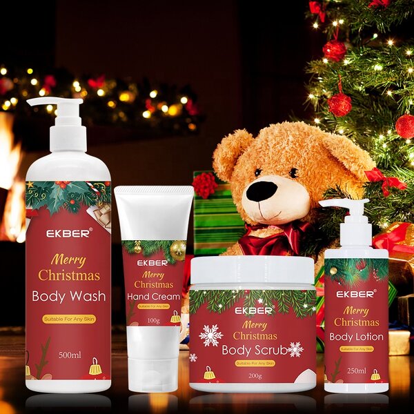 Christmas Bath Gift Set - Factory - Private Label Whitening Exfoliating Plant Essential Body Lotion Set