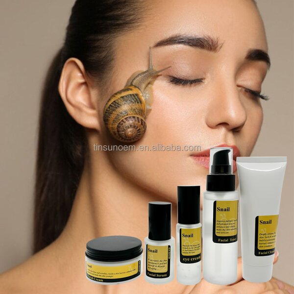 Snail Mucin Skin Care Set - Factory - Private Label Korean Anti Aging Collagen Face Serum Cream Skin Care Set