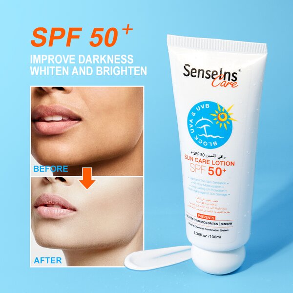 Sunscreen Lotion SPF50 - Manufacturer - Custom Logo Private Label Organic Moisturizing UVA UVB Skin Protecting