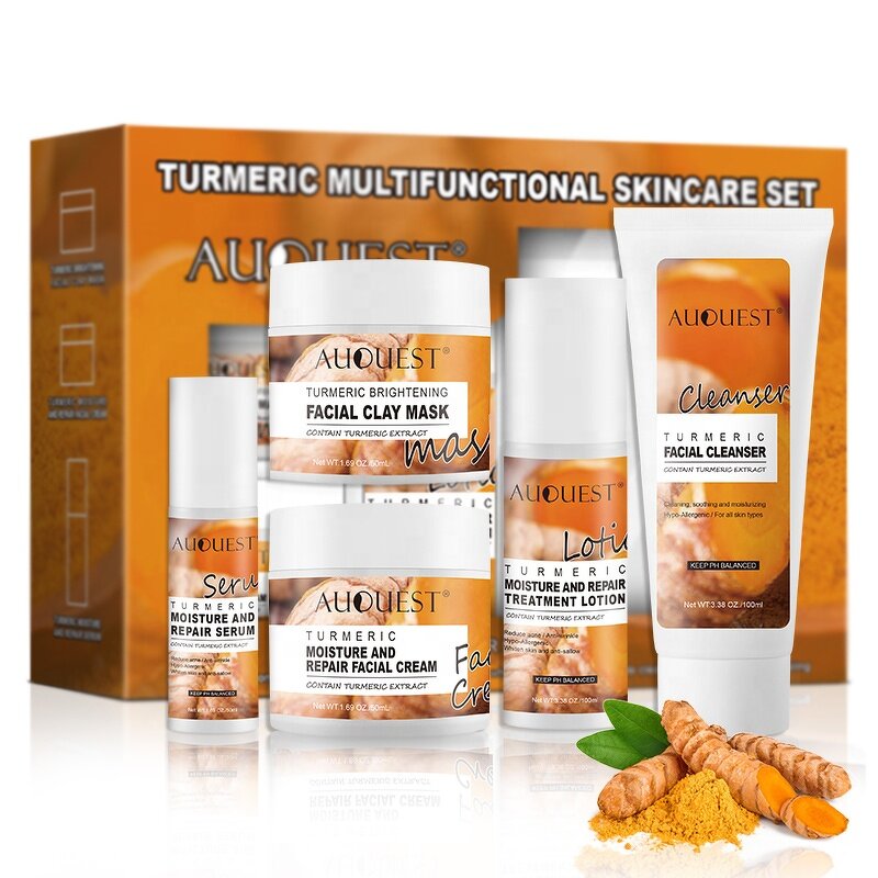 Turmeric Skin Care Set - Factory - OEM ODM Repairing Acne Removing Anti Age Moisturizing Whitening Set