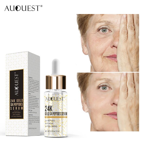 24k Gold Serum - Manufacturer - AuQuest Private Label Organic Vegan Whitening Pores Shrinking Anti-Aging