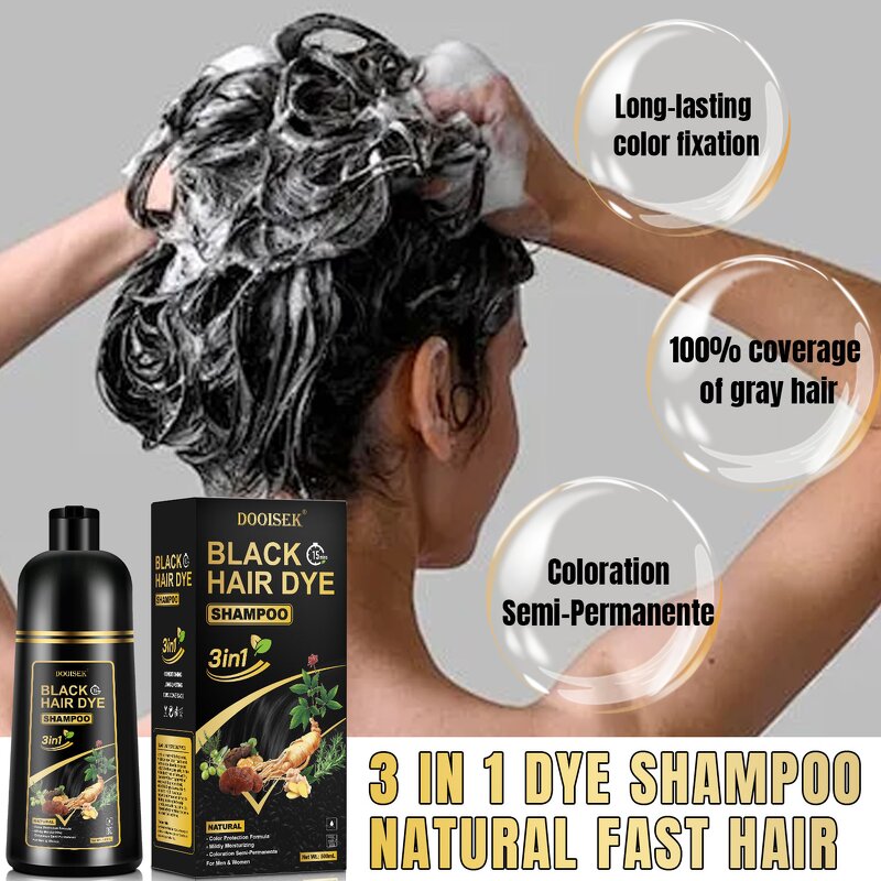 Hair Color Shampoo Manufacturer - Hot Sale 3 in 1 Ammonia Free 500ml Herbal