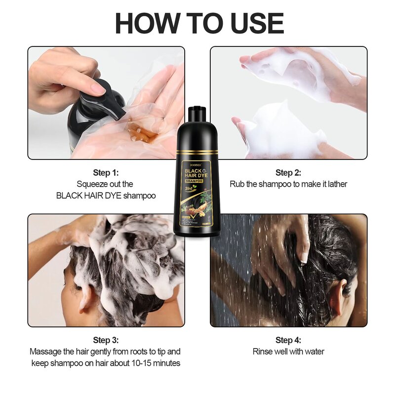 Hair Dye Shampoo Manufacturer - Direct Sales Dark Brown 500ml Fast Color