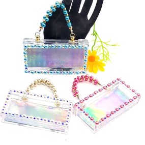 Acrylic Lash Box Supplier - OEM Plastic Paper Key Chain Gift Box with Pearl