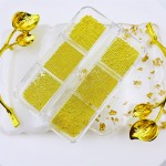 美甲饰品工厂-OEM 6格迷你鱼子酱珠3D金属不锈钢装饰