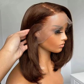 Straight Bob Wig Supplier - OEM 134 Frontal Brazilian Remy Short Lace Front Wigs