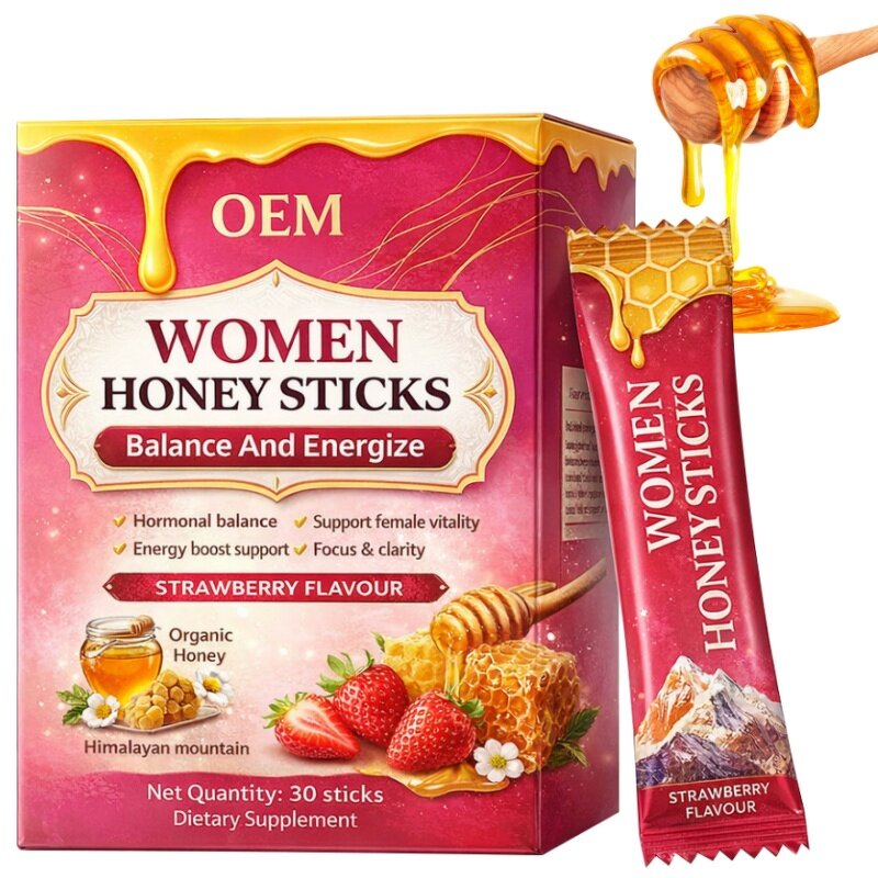 Shilajit Honey Sticks Manufacturer - Strawberry Flavor with Ferulic Acid & Vitamin