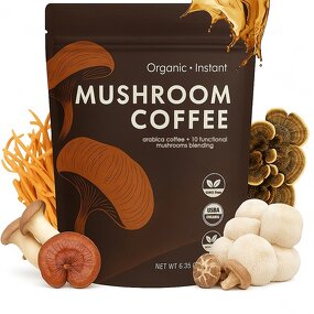Mushroom Coffee Manufacturer - Vegan Low Acid Rich Chocolate Flavor for Energy