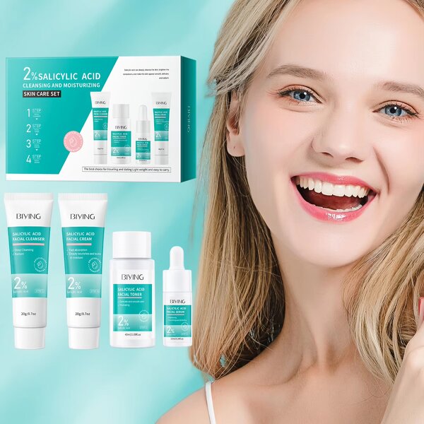 Skin Care Set Manufacturer - Salicylic Acid Cleanser Toner Serum Cream Oil Control Hot Sale