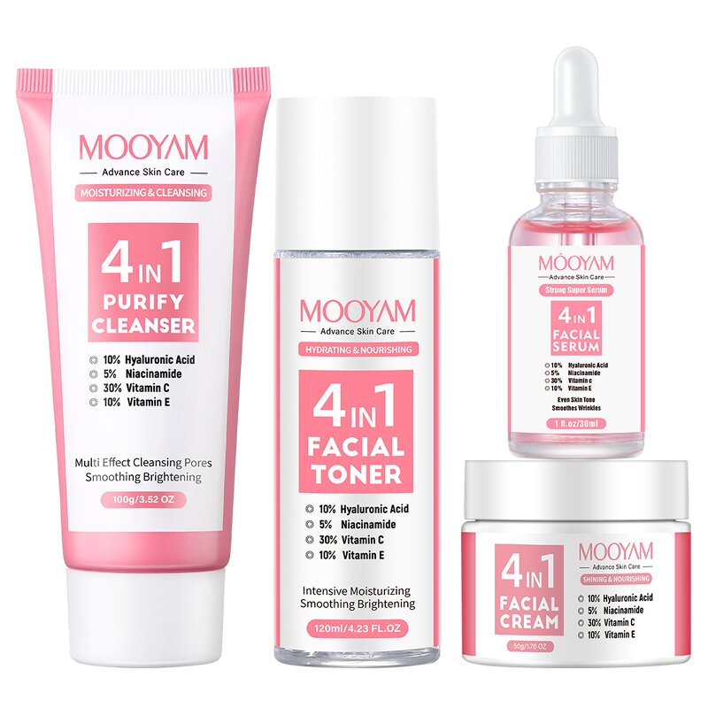 Skin Care Set Manufacturer - 4IN1 Anti Acne Niacinamide Vitamin C&E Moisturizing Wholesale