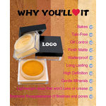 Long Lasting No Brand Pink Makeup Waterproof Mineral Face Loose Powder with Oil-Control Feature and Long Handle Powder Puff