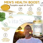 Pumpkin Seed Oil Softgels Manufacturer - Organic Hair Supplement with Saw Palmetto & VitaSpring