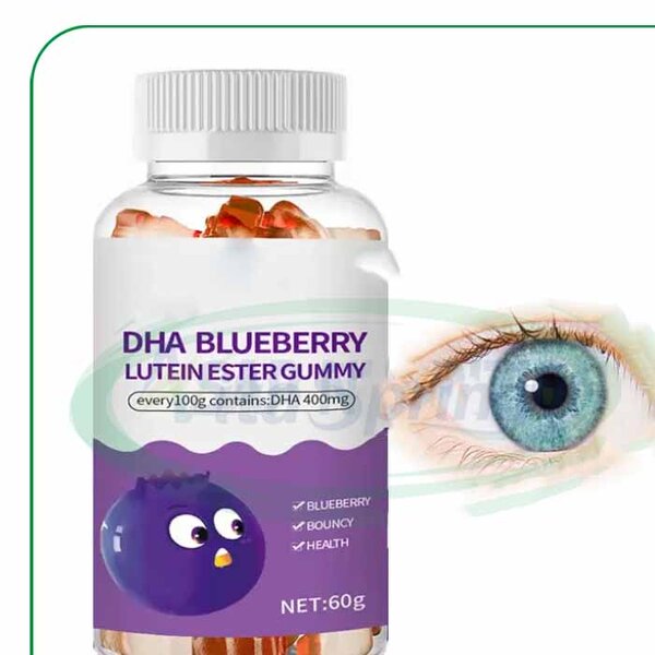 Lutein Ester Gummies Manufacturer - Eye Care Support with DHA Blueberry 1000g & VitaSpring