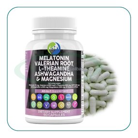 Sleep Capsules Manufacturer - All in 1 500mg Ashwagandha Magnesium Valerian Root L-Theanine Melatonin & VitaSpring
