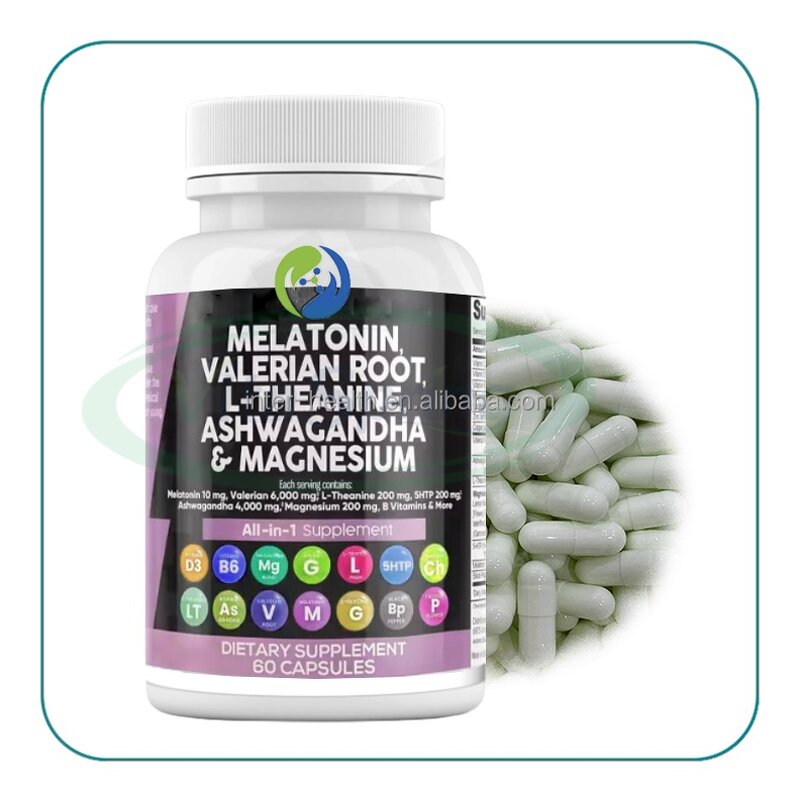 Sleep Capsules Manufacturer - All in 1 500mg Ashwagandha Magnesium Valerian Root L-Theanine Melatonin & VitaSpring