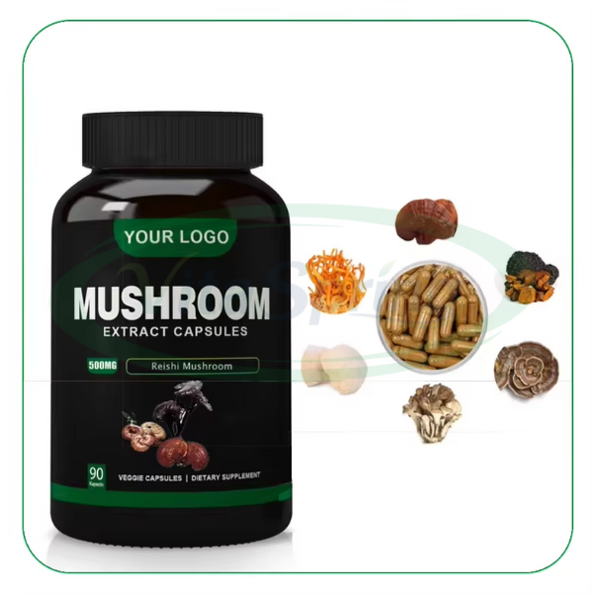 Mushroom Capsules Manufacturer - Dried Lions Mane Extract with Reishi Cordyceps Chaga & VitaSpring OEM