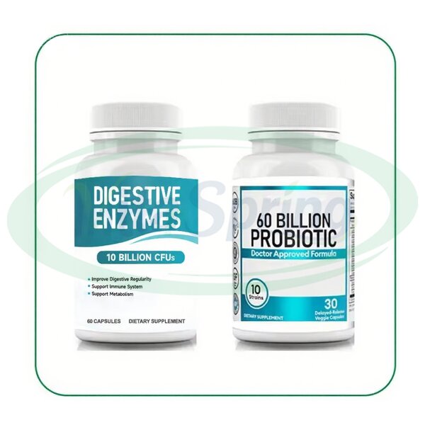 Probiotics Capsule Manufacturer - 60 Billion Vegan with Digestive Enzymes for Gut Health & VitaSpring OEM ODM