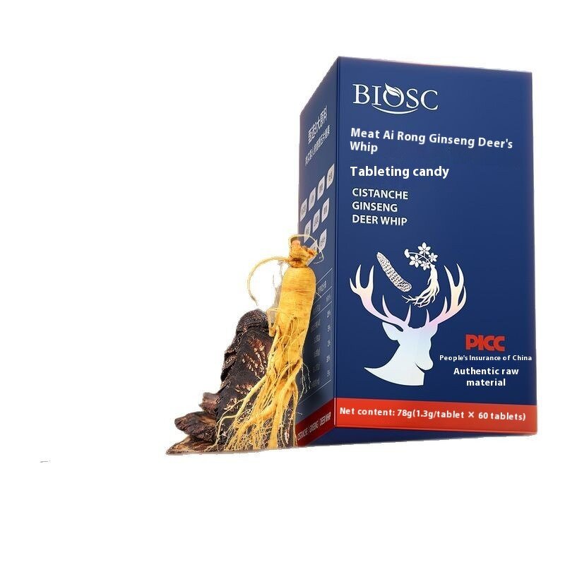 Cistanche Ginseng Tablets Manufacturer - Deer Antler Male Energy 60 Count Staying Late