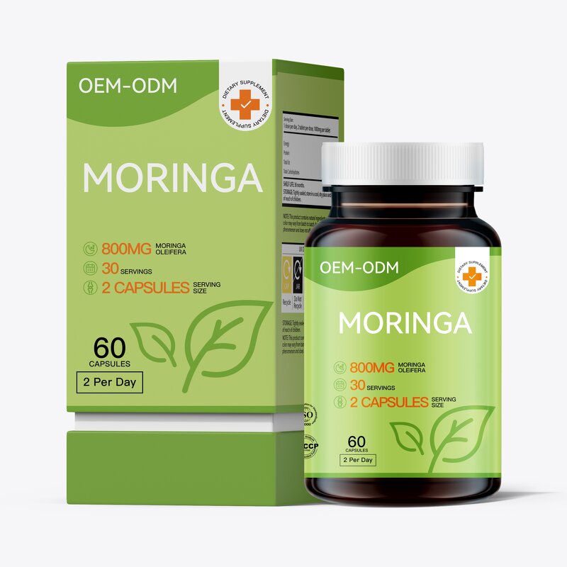 Moringa Herbal Supplements Manufacturer - 60 Count Bone Density Hair Growth 2/Day