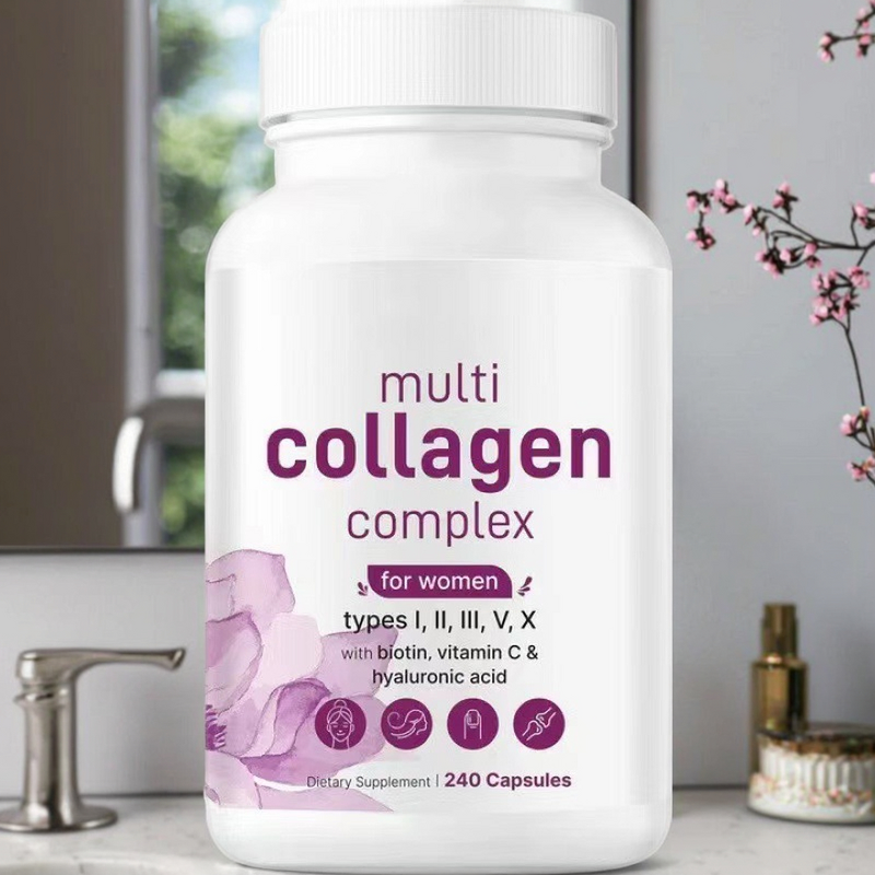 Multi Collagen Capsules Manufacturer - Biotin Vitamin C Hyaluronic Acid 240 Count OEM