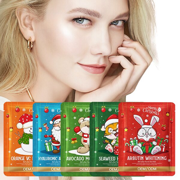 Pomegranate Sheet Mask Manufacturer - Christmas VC Plant Fruit Whitening Moisturizing