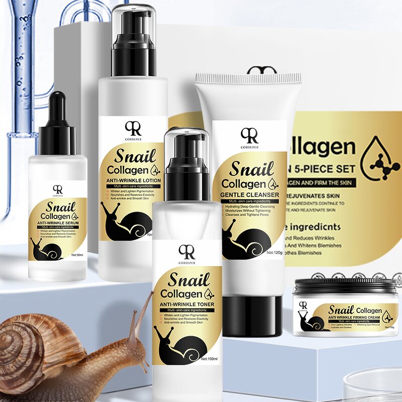 Skin Care Set Manufacturer - Collagen Snail Cleansing Moisturizing 5 Pieces Set