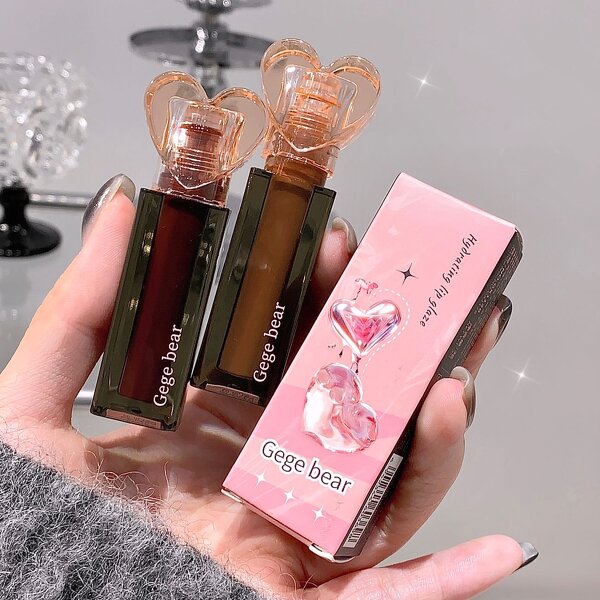 Lip Gloss Product Manufacturer - Herbal Lip Balm Moisturizing Shining Crystal Sweetheart Transparent & Gege Bear
