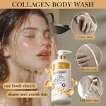 Body Wash Manufacturer - 500ml Collagen Gentle Cleansing Moisturizing Whitening Shower Gel & SADOER OEM