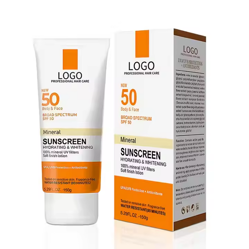 Sunscreen Cream Manufacturer - Vegan Organic Whitening Hydrating Moisturizer 50 PA+ with Green Tea & OEM Private Label