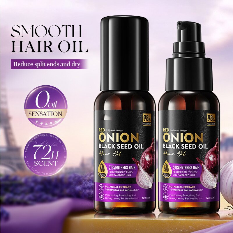 Hair Care Oil Wholesale Supplier - Organic Onion Black Seed Natural Anti-Hair Loss Serum for Smooth Hair