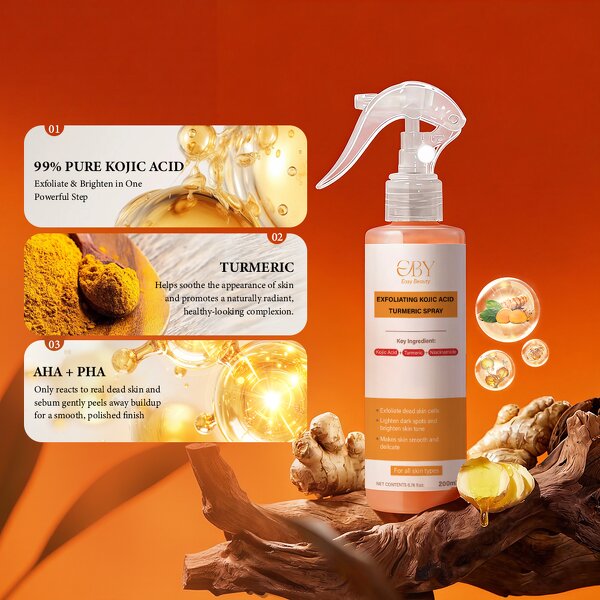 Body Spray Manufacturer - Gentle Exfoliating Kojic Acid Turmeric Peeling Solution for Keratin Care Korean Skincare