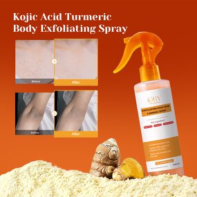 Body Brightening Spray Manufacturer - with Kojic Acid Turmeric Peeling Solution Gently Exfoliates Dead Skin