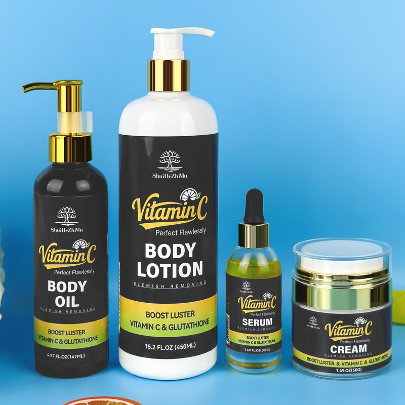 Skin Care Set Wholesale Supplier - Body Lotion Vitamin C Face Serum Cream Body Glowing Oil Whitening