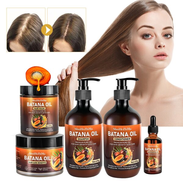 Hair Care Set Manufacturer - Batana Organic Shampoo Oil for Growth Repair Moisturizing Smoothing Anti-Dandruff & Private Brand