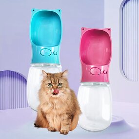 Dog Water Bottle - 300ML 550ML Portable Filter Foldable Pet Drinking