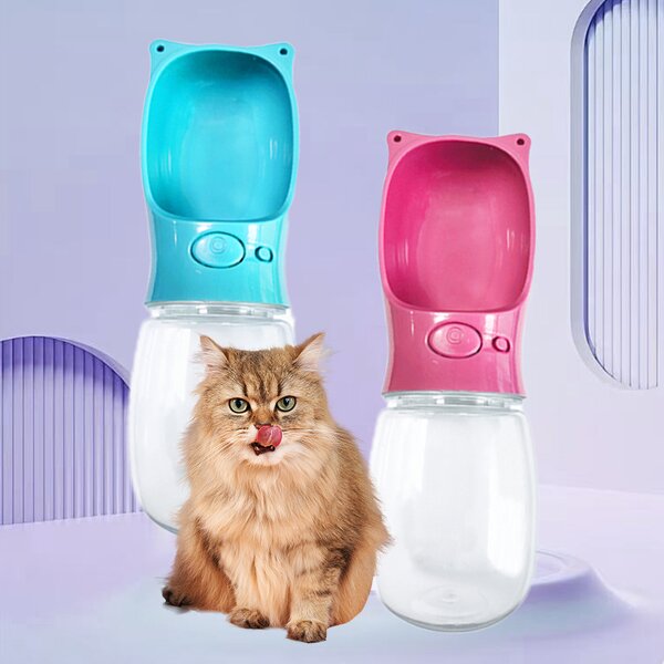 Dog Water Bottle - 300ML 550ML Portable Filter Foldable Pet Drinking