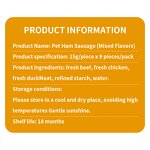 Premium Pet Ham Sausage - High-Protein Fresh Meat Four Flavors Dog Cat Treats