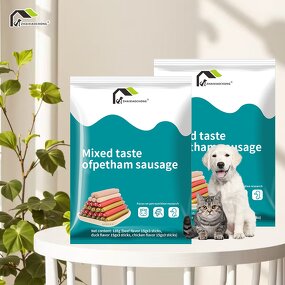 Pet Ham Sausage - Chicken Beef Flavored High Meat Dog Reward Training Treats