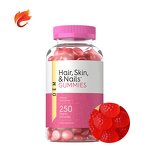 Vegan Collagen Biotin Gummies - 250 Count Natural Fruit Flavor Hair Skin Nails Supplement