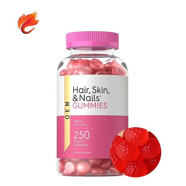 Vegan Collagen Biotin Gummies - 250 Count Natural Fruit Flavor Hair Skin Nails Supplement