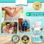 Probiotics Prebiotics Capsules - 60 Billion Lactobacillus Digestive Immune Support for Women