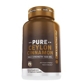 Ceylon Cinnamon Capsules - 1500mg 120 Count Sri Lanka Powder Joint Support