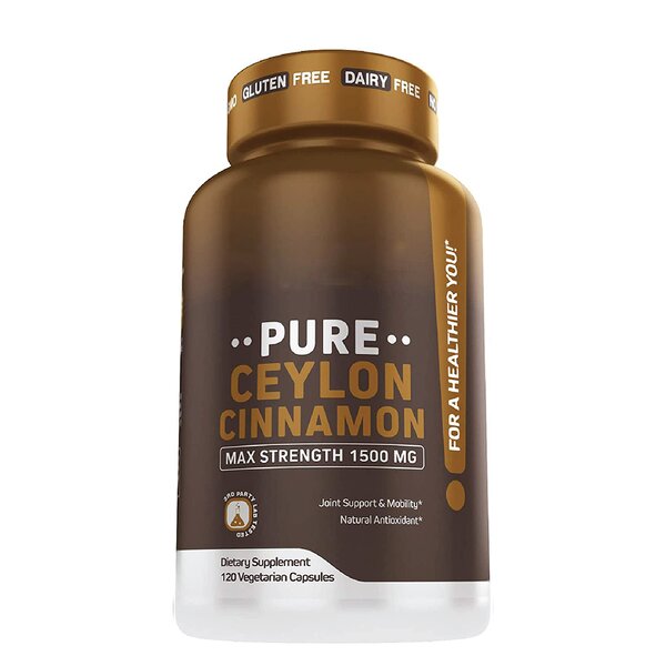 Ceylon Cinnamon Capsules - 1500mg 120 Count Sri Lanka Powder Joint Support