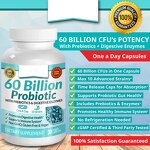 Probiotics Prebiotics Capsules - 60 Billion Lactobacillus Digestive Immune Support for Women