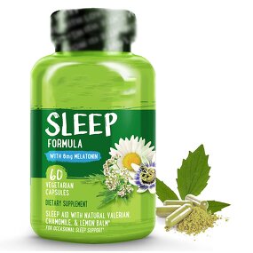 Sleep Aid Capsules - Vegan Chamomile Valerian GABA Magnesium Melatonin Plant-Based