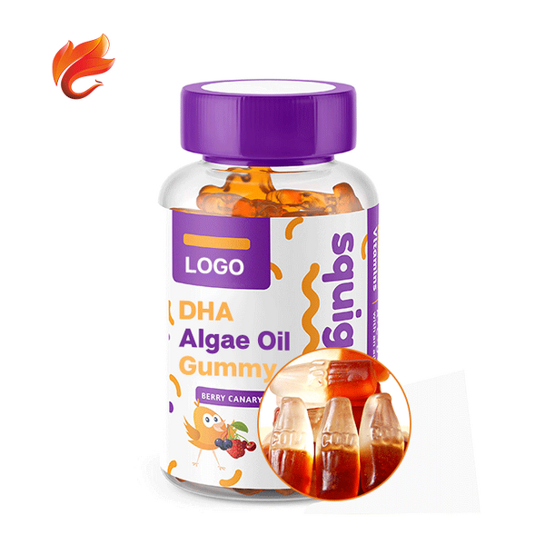 DHA Algae Oil Gummies - Private Label Brain Boost Omega 3 Soft Candy for Kids